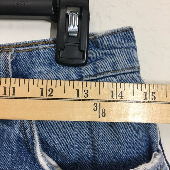 Victoria Beckham Womens Size 30 Blue Denim Shorts Side Striped 100% Cotton - Picture 8 of 15